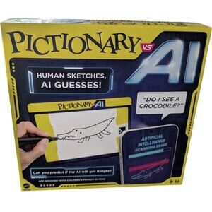 Pictionary vs. AI Board Game By Mattel Human Sketches & AI Guesses New